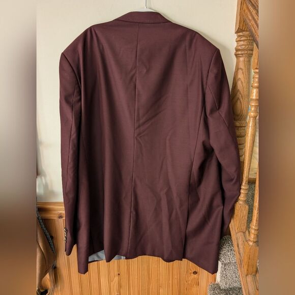 Sergio Valentino Burgundy Maroon Blazer Suit Jacket Size 48L - Picture 8 of 11